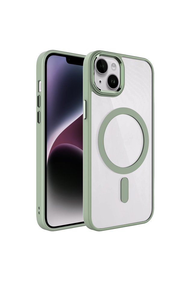 iPhone 14 Case Magsafe Transparent Back Face Camera Raised Silicone Tgco
