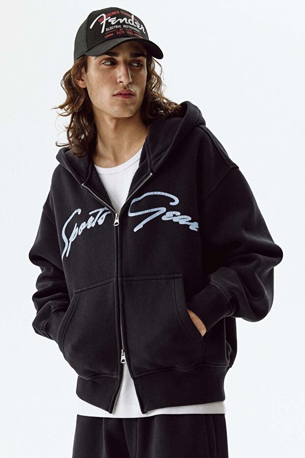 Oversized Fit Zip-through hoodie