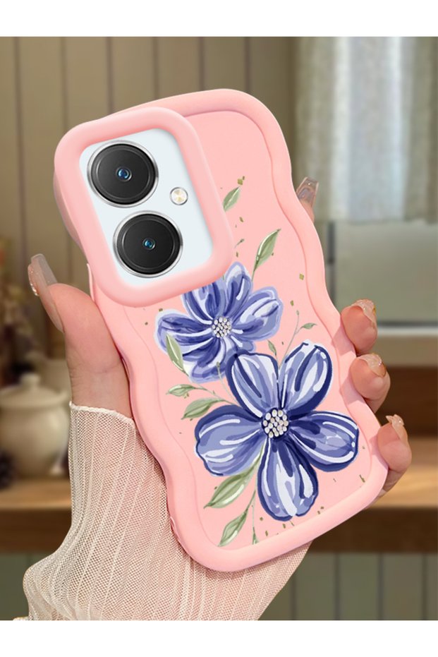 Vivo Y27 Compatible Case Camera Protector Pink Silicone Couple Phone Case Floral Pattern