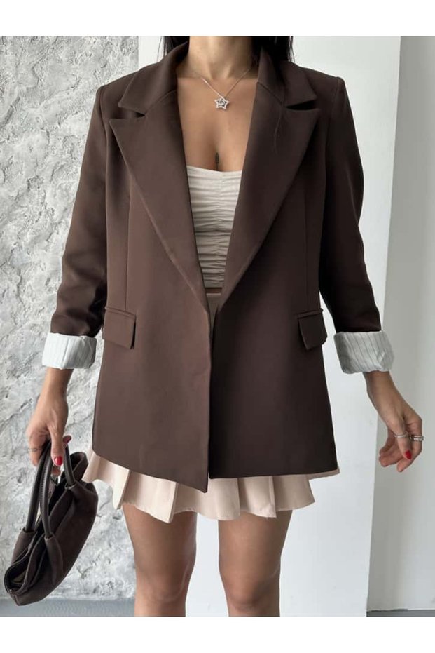 BLAZER CEKET (ÇİZGİLİ ASTAR)