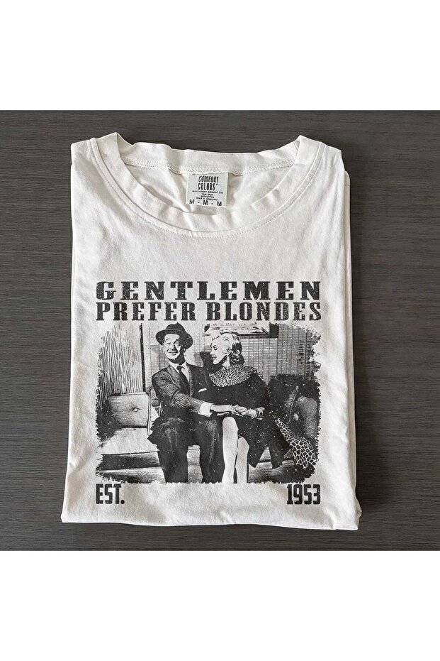 Gentlemen Prefers Blondes Printed Unisex Oversize T-Shirt