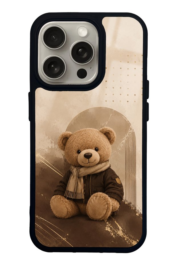 iPhone 15 Pro Cozy Teddy Design Glossy Phone Case