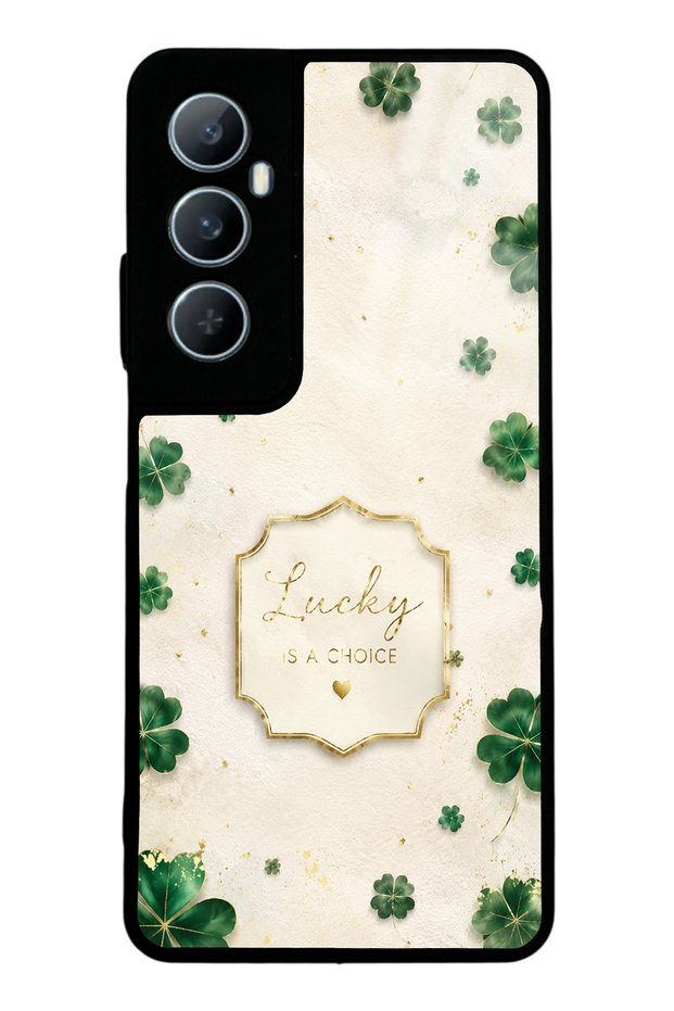 Realme C65 Ivory Lucky Clover Design Glossy Phone Case