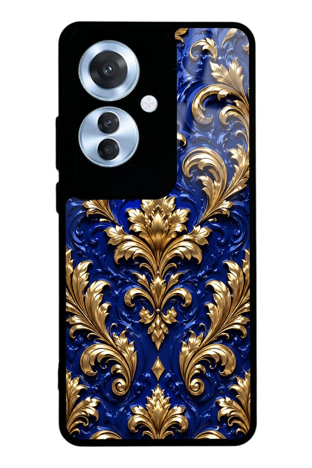 Oppo Reno 11F Royal Sapphire Baroque Design Glossy Phone Case
