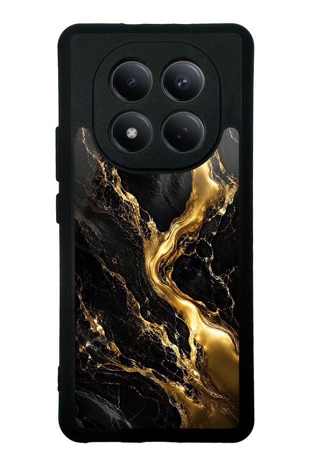 Xiaomi Redmi Note 15 4g Obsidian Gold Flow Design Glossy Phone Case