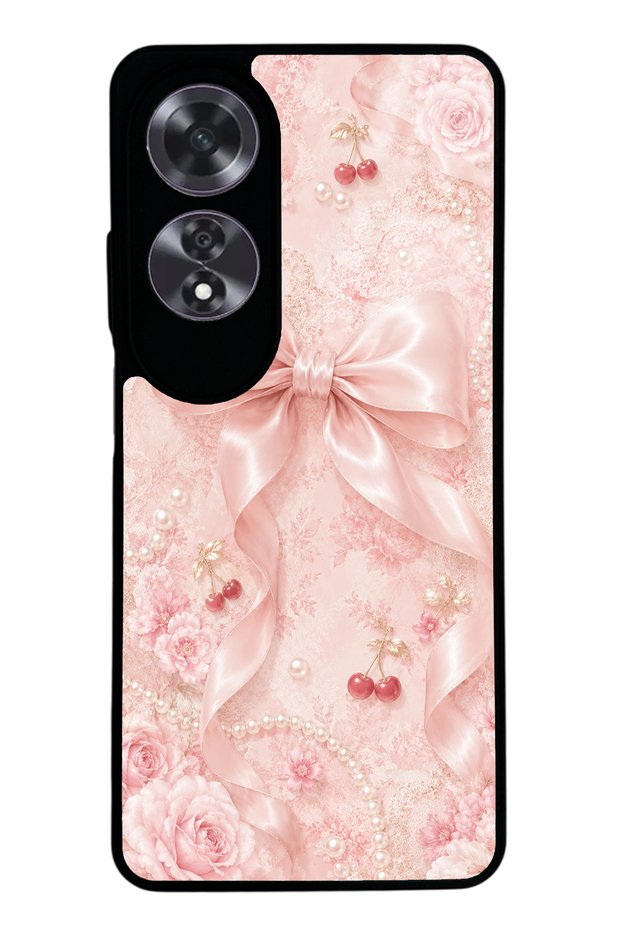 Oppo A60 Glossy Phone Case with Cherry Blush Bow Design
