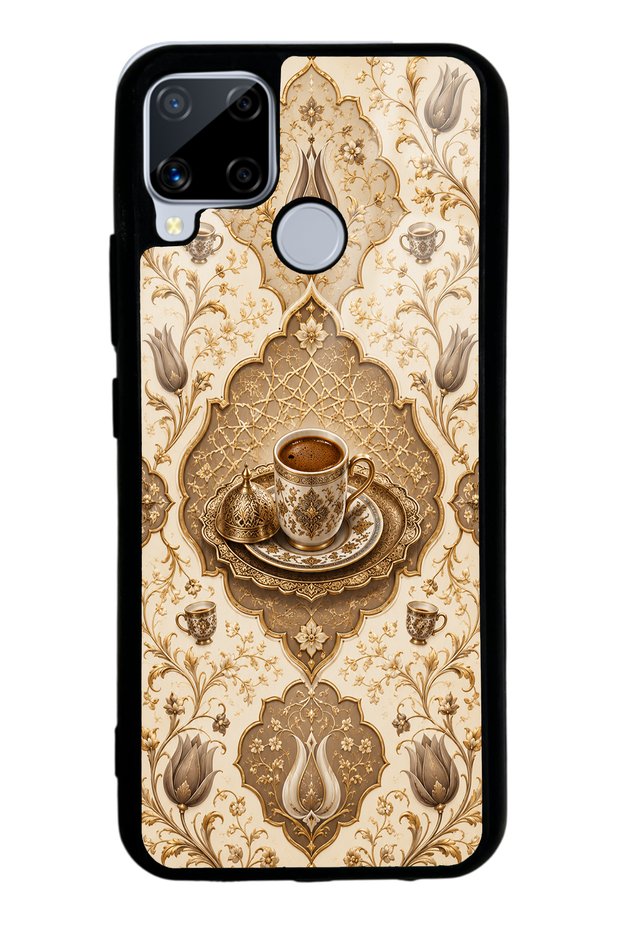 Realme C15 Ivory Ottoman Coffee Design Glossy Phone Case