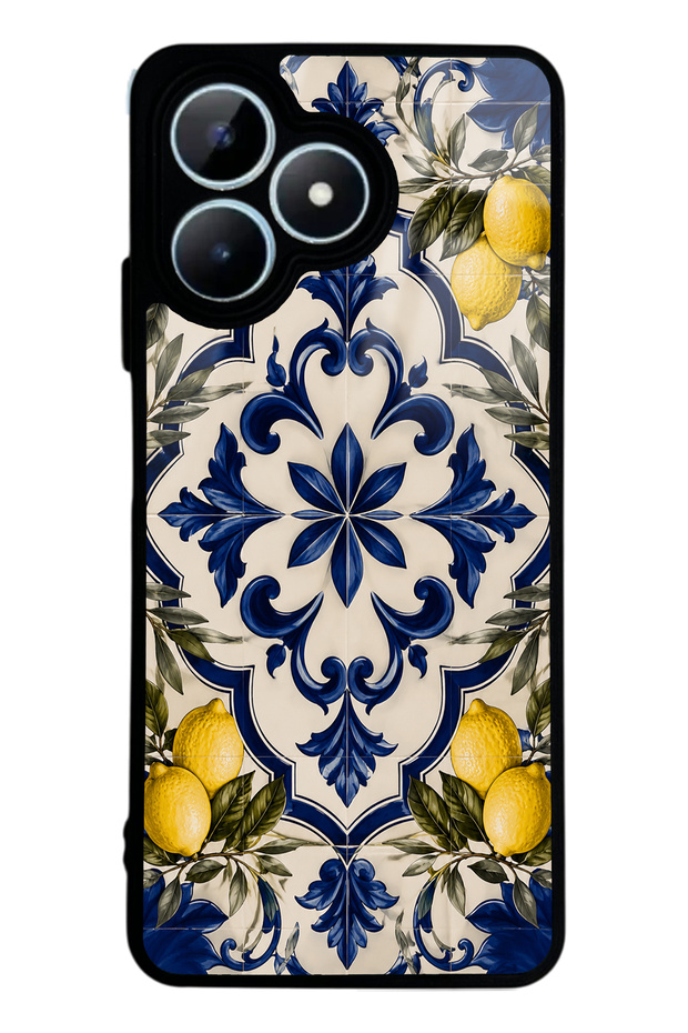Realme Note 50 Royal Lemon Mosaic Design Glossy Phone Case