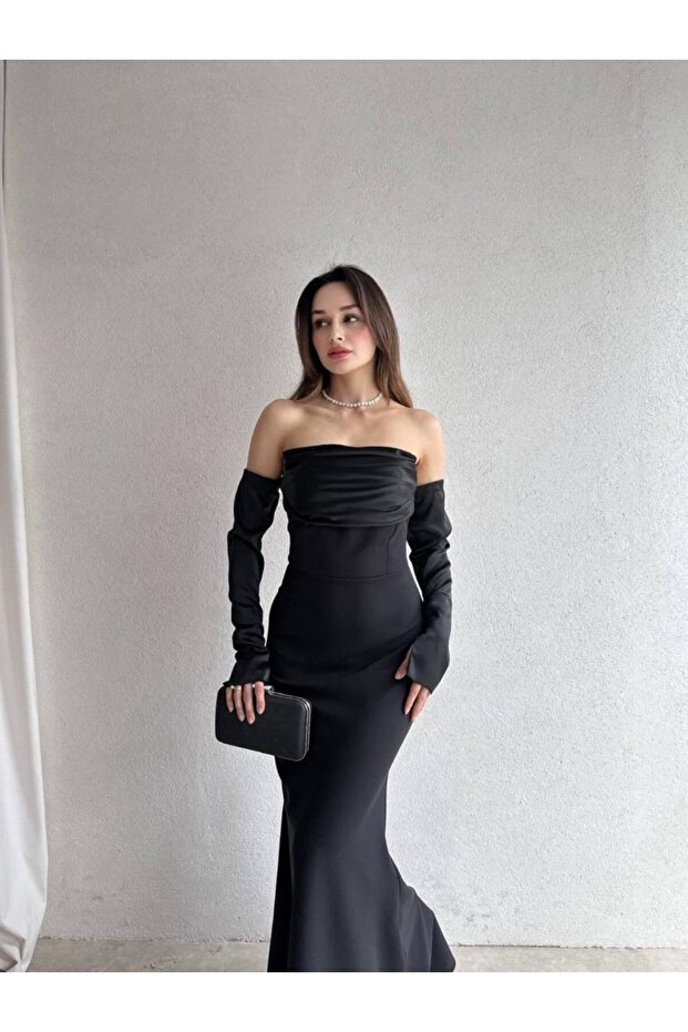 Dabil Garni Saten Black Dress