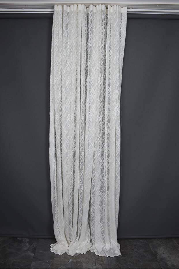 Kdk 1520 Model Cream Color Plissless Single Wing Background Curtain 150*260 cm
