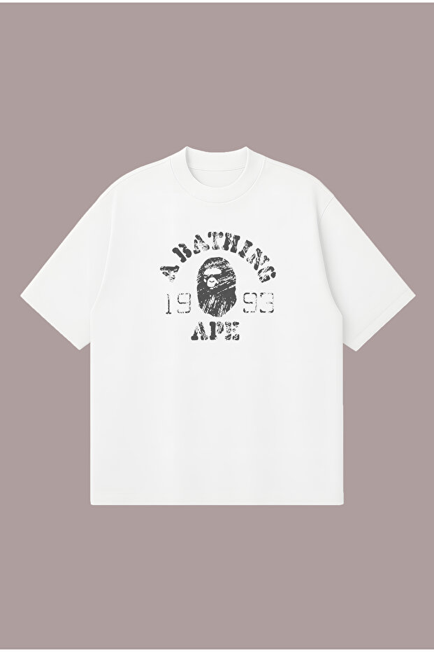 Fade Bape Printed Oversize Boxy Cut Unisex 100% Cotton Tshirt | Streetwear