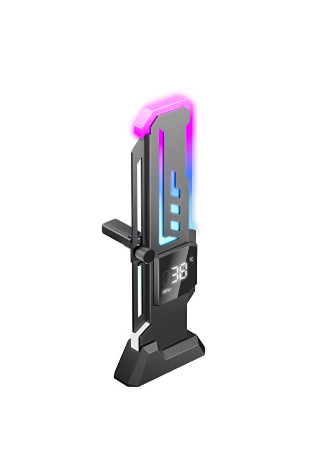 حامل بطاقة رسومات الألعاب X7 Pro Black Power Train Z-X7 ARGB مع شاشة عرض درجة الحرارة وقاعدة مغناطيسية