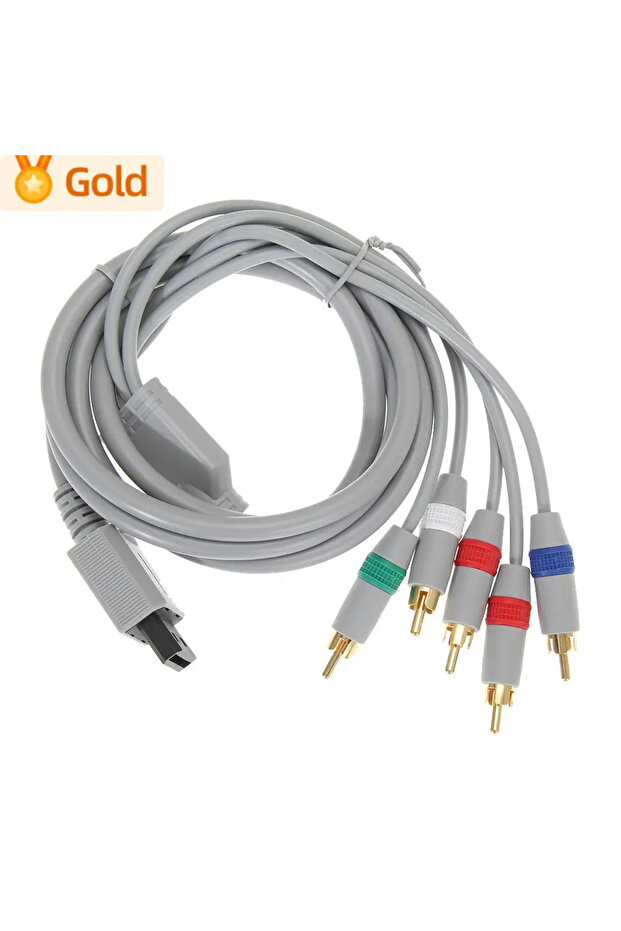 كابل AV 5RCA بدقة 1080 بكسل للتلفزيون عالي الدقة ونقل الصوت والفيديو لجهاز نينتندو وي