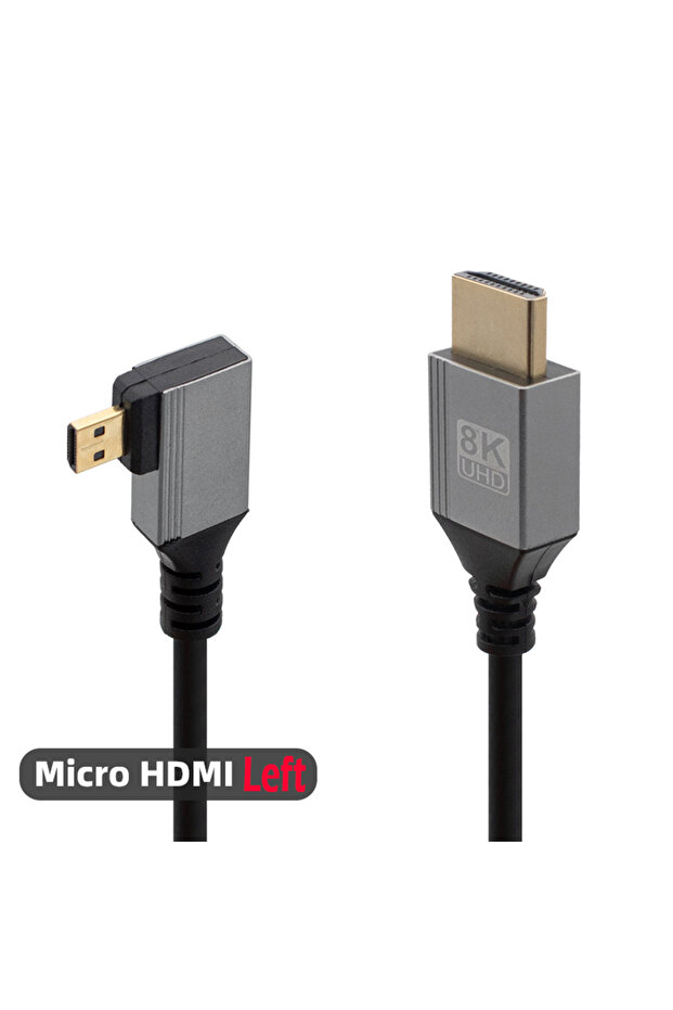 كابل BSN 0.5 متر MicroHD متوافق مع HDMI صغير/مايكرو، يدعم 8K UHD، بزاوية 90 درجة لأعلى/أسفل/يسار/يمين