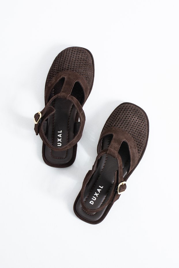 Willow Women's Genuine Leather Laser Cut T-Strap Comfortable Sandals
