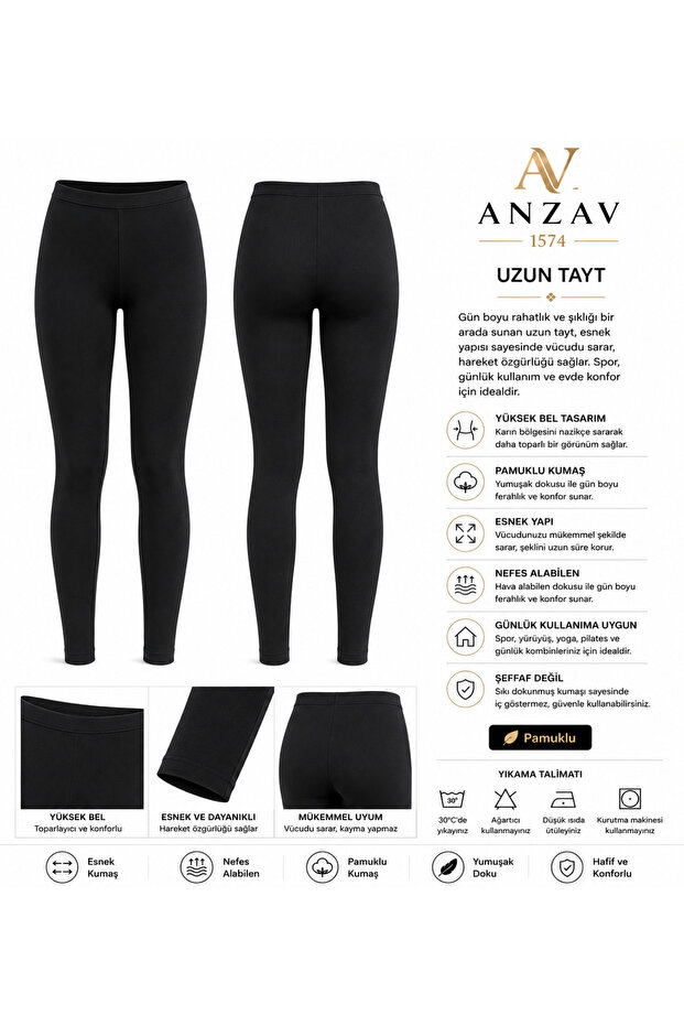 High-Waisted Cotton Long Leggings – Elegance and Comfort Combined!