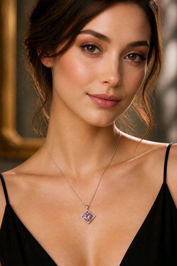 Luxurious Figured Statement Necklace with Zircon Stones