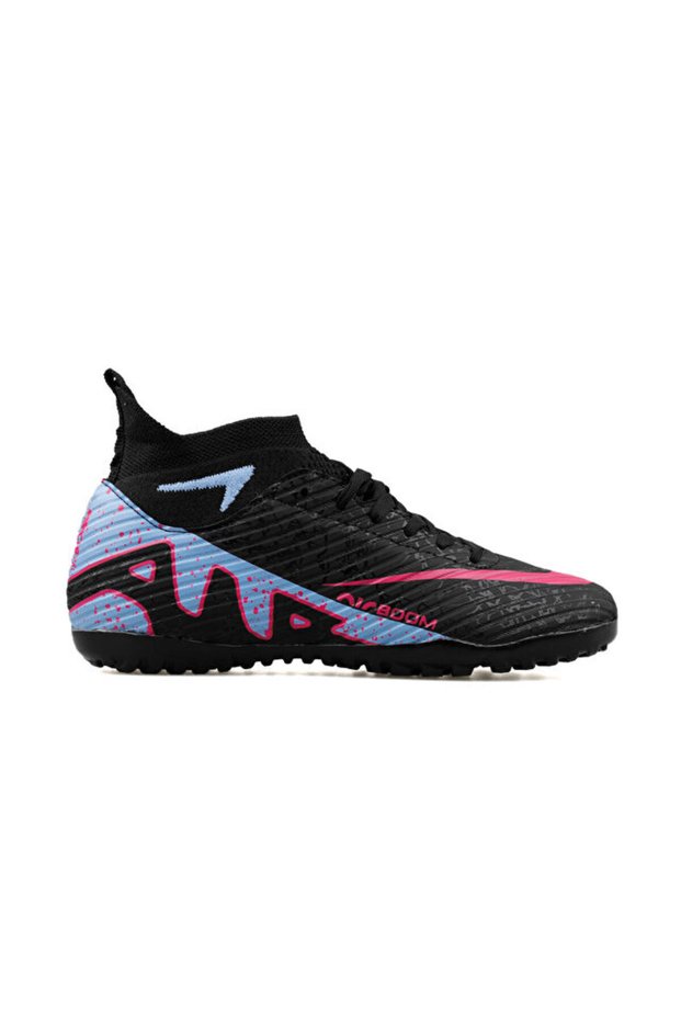 Ghs Black Lilac Patterned Youth Astroturf Field Shoes Ghs-Siyah-Lila-Desenli Black