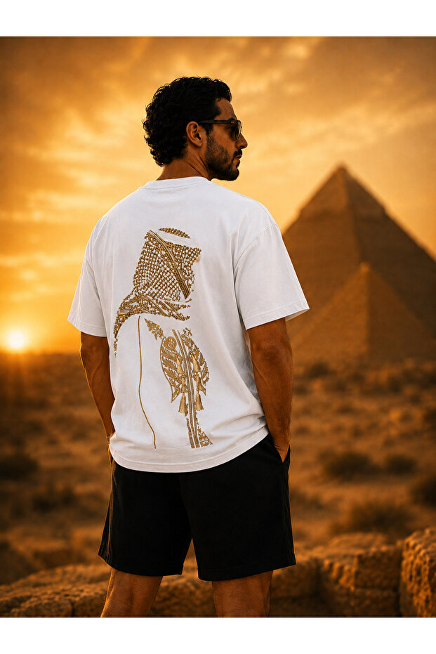 Premium Design Model Oversize Gold Peçe Large Print Detail Jawüüüü