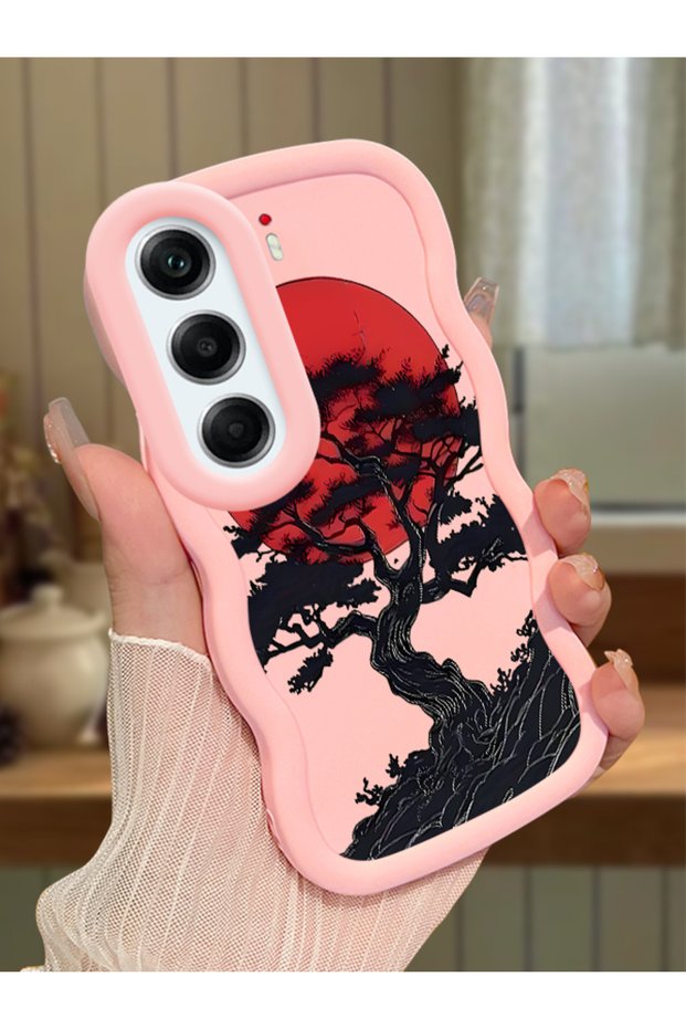 Tecno Camon 40 Pro 5g Compatible Case Camera Protector Pink Silicone Couple Phone Case Tree Pattern