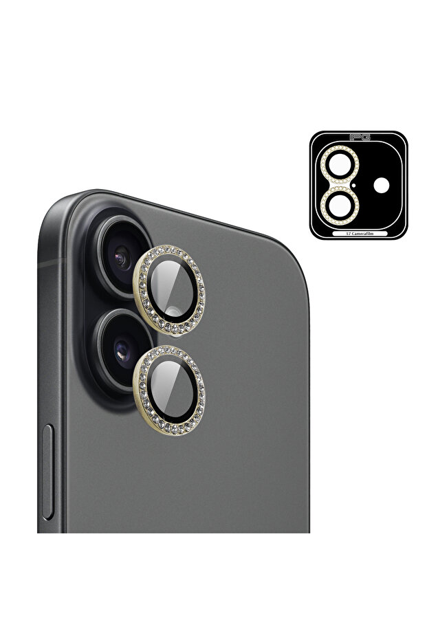 واقي عدسة الكاميرا ProLENS لهاتف iPhone 17 مع إطار من حجر الألماس، زجاج مقاوم للكسر