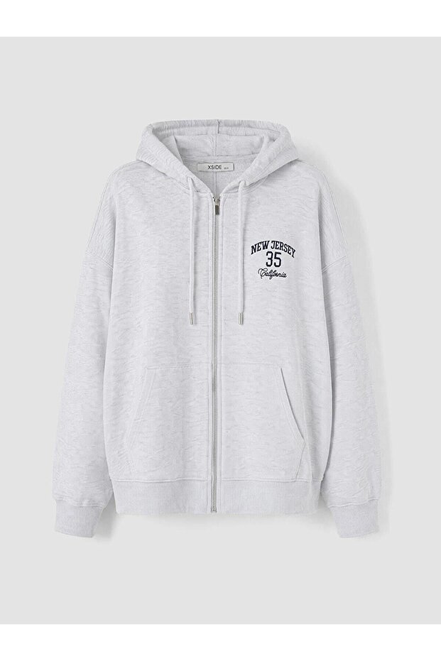 Hooded Oversize Women's Zippered Sweatshirt (W6)
