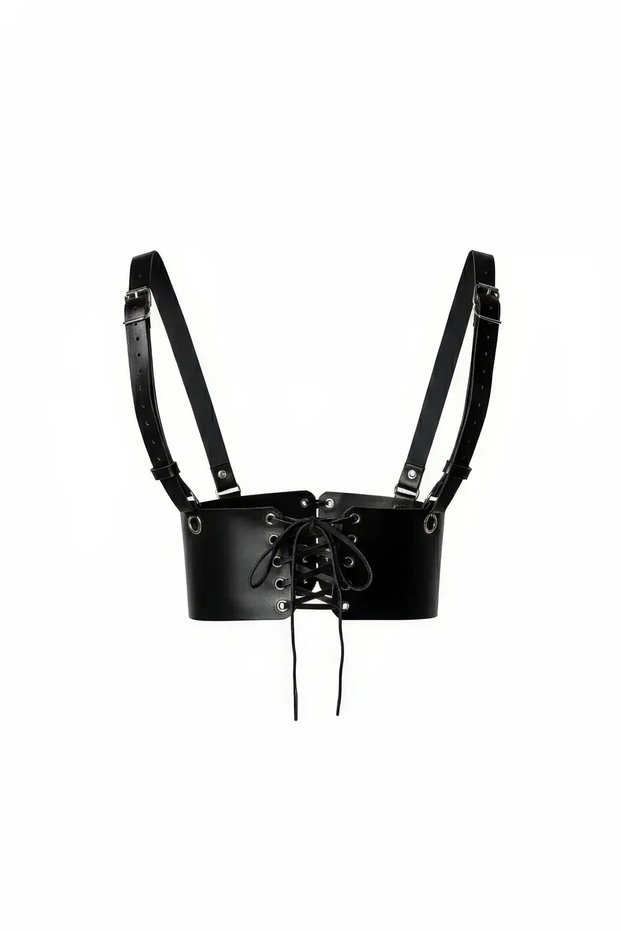 Black Women's Belt with Lace Detail Wide Corset Belt