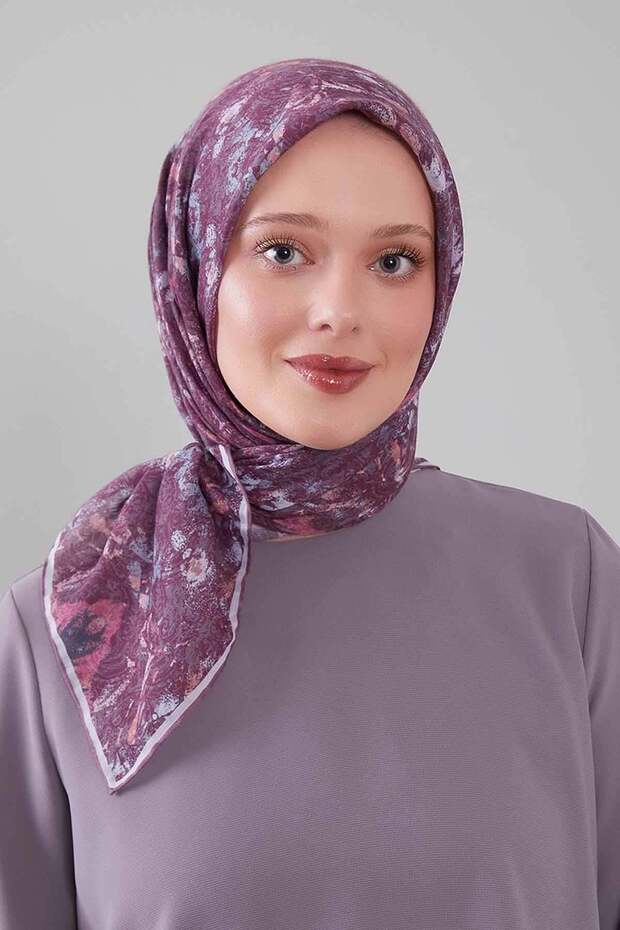 وشاح من الحرير والقطن بنمط زهرة الورد بتصميم ريترو