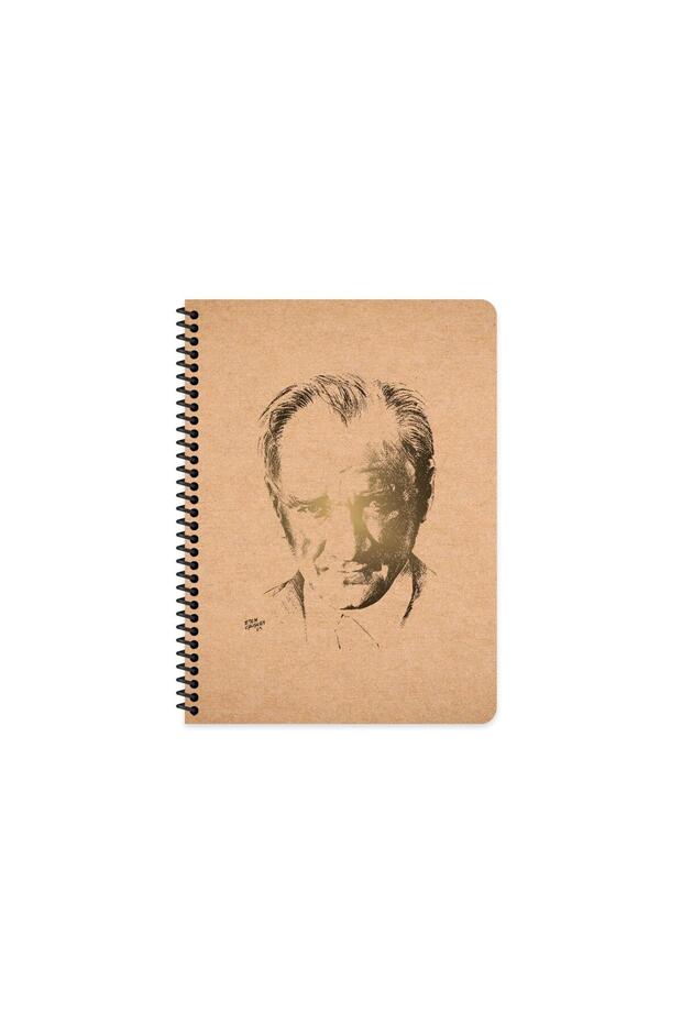 Sharp 16,5*22,5 Checkered Hard Cardboard Cover Funky Ataturk Notebook - No: 4