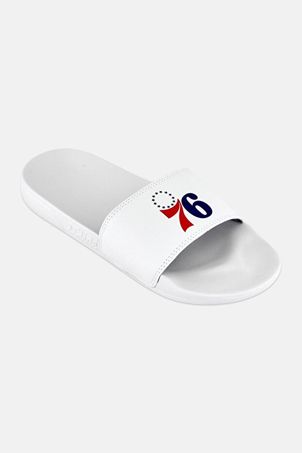 Kids Boy Philadelphia 76ers Primary Slip On Slides, White