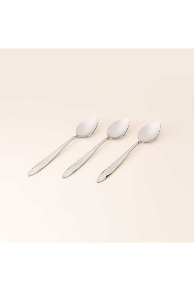 Diamond 3-Piece Dessert Spoon - Silver