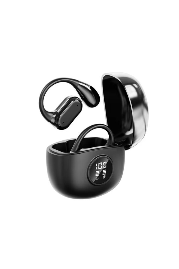 black New TWS Clip-on Sports Headphones Fasion Comfortable Headset Music Deep Bass Hanging Earbuds f