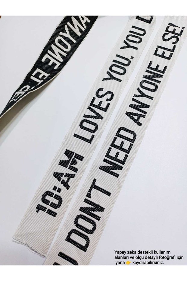 English (I Love You. You Don'T Need Anyone Else!) Writing-Embellished Textile Decorative Ribbon