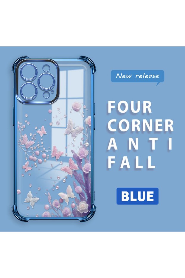 iPhone 16 Pro Max Compatible Transparent Back Four-Corner Reinforced Impact Protection Silicone Case