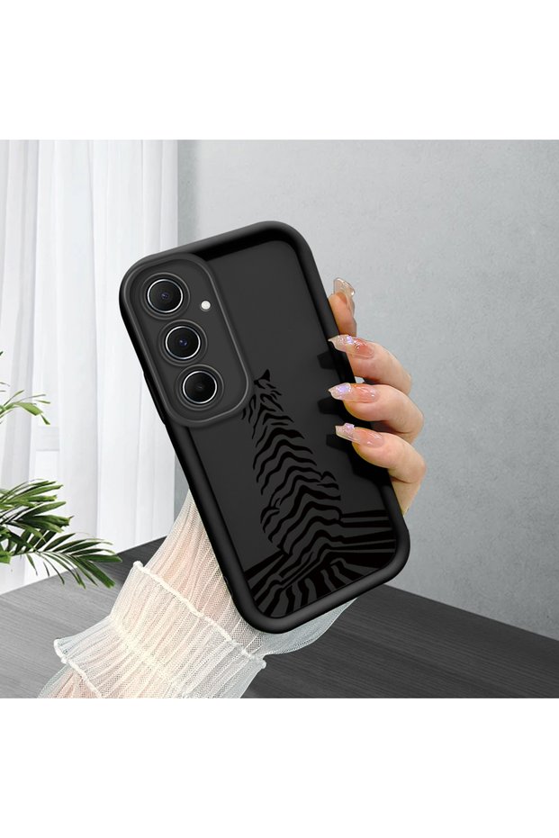 Samsung Galaxy A55 Compatible Black Silicone Case with Shockproof Camera Protection