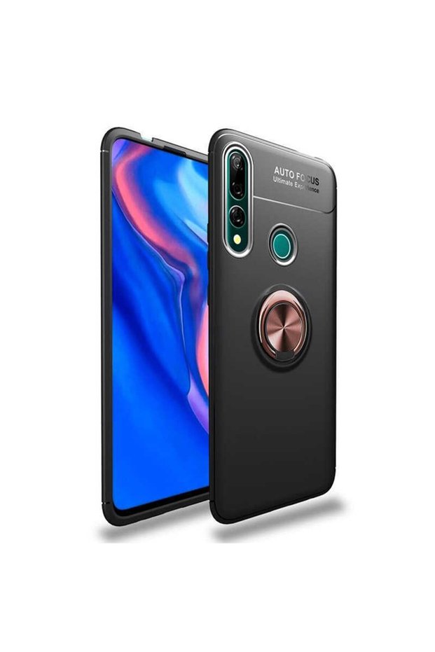 Silicone Ravel Cover with Rotatable Ring Stand for Huawei Y9 Prime 2019 Compatible Mobile Phone