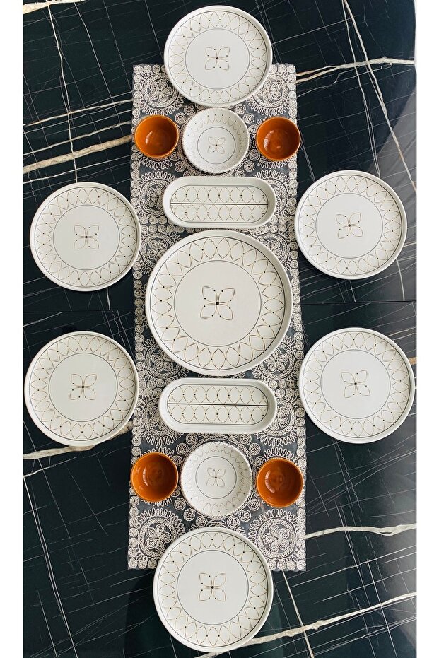 Gold Prestij 6-Person 15-Piece Breakfast Set