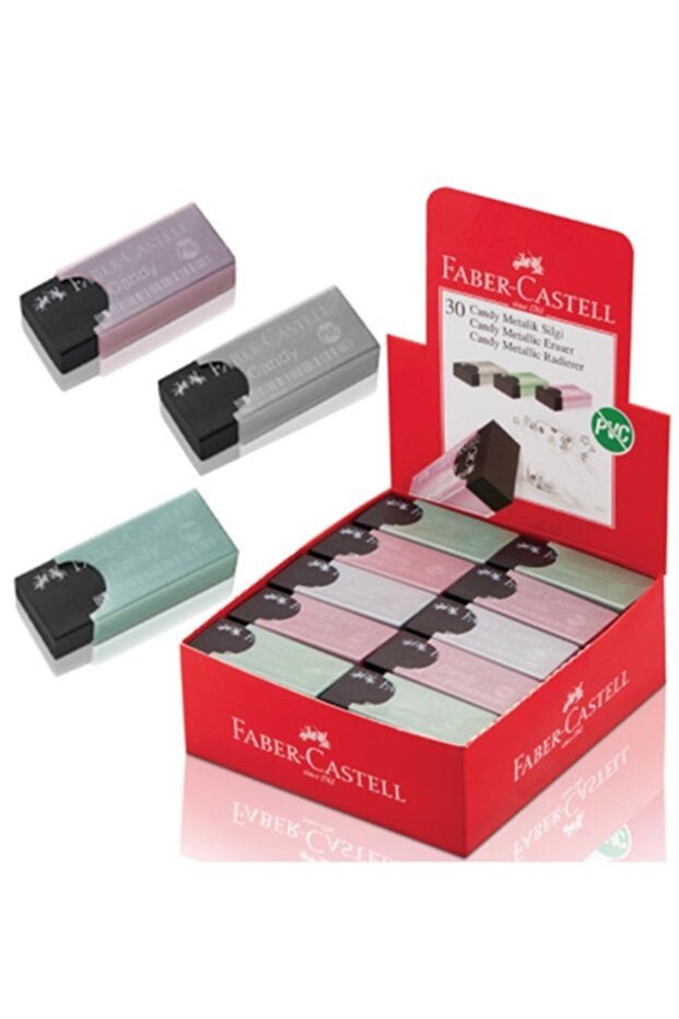 Candy Metallic Erasers with Cases - 4 Pieces