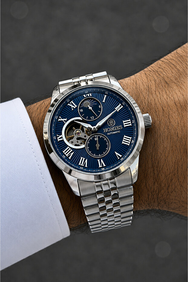 Men's Wristwatch-Automatic Machinery-Steel Band-Gift with Special Box-Hm28511S01-2
