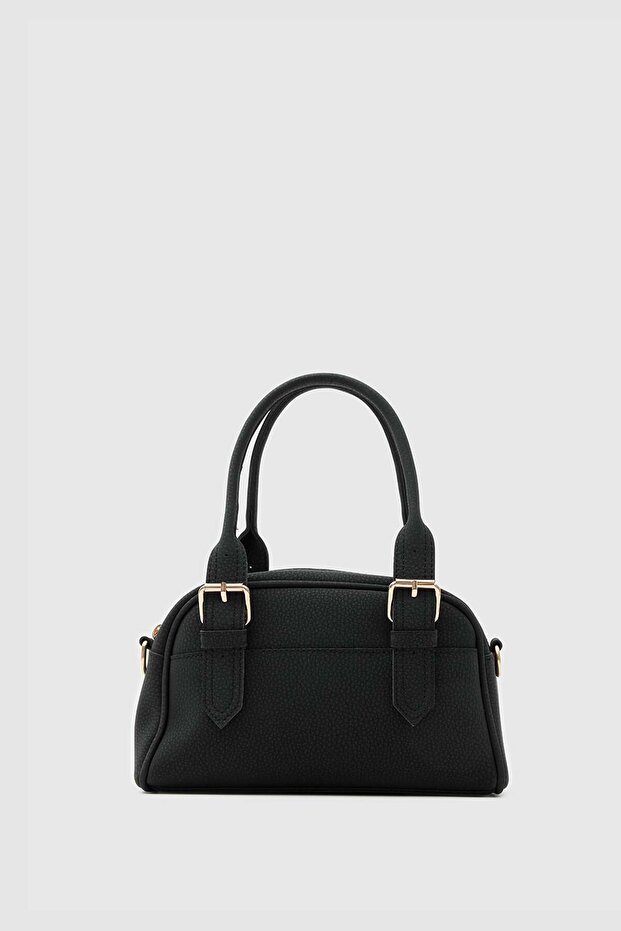 Saffiano Adjustable Hand and Crossbody Bag Black