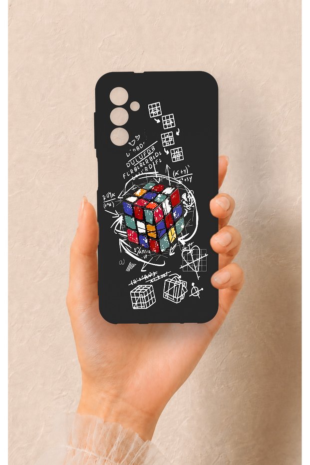 Samsung M13 Compatible Rubik's Cube Patterned Silicone Case