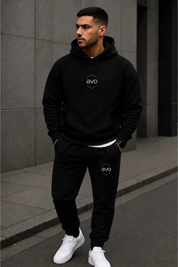 Unisex Character Hooded Sweatshirt Set - Face and All-Over Surface Printed, Comfortable Lace-Up Hoodie