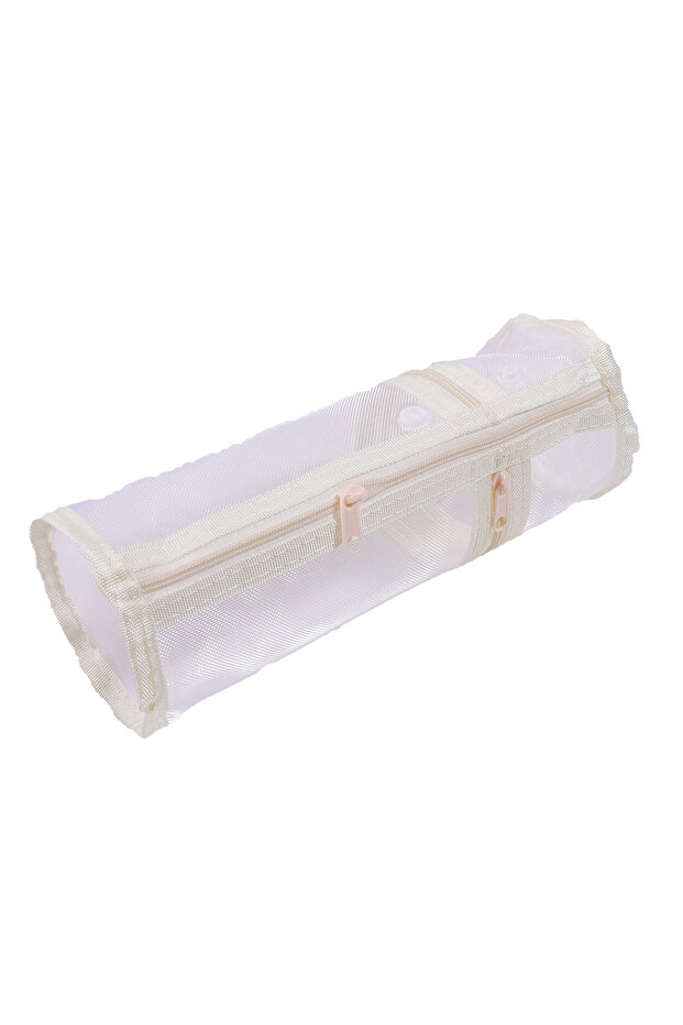 BDX-1280-3 Portable Cylindrical Mesh Pencil Case, Simple and Attractive Transparent Stationery Bag,