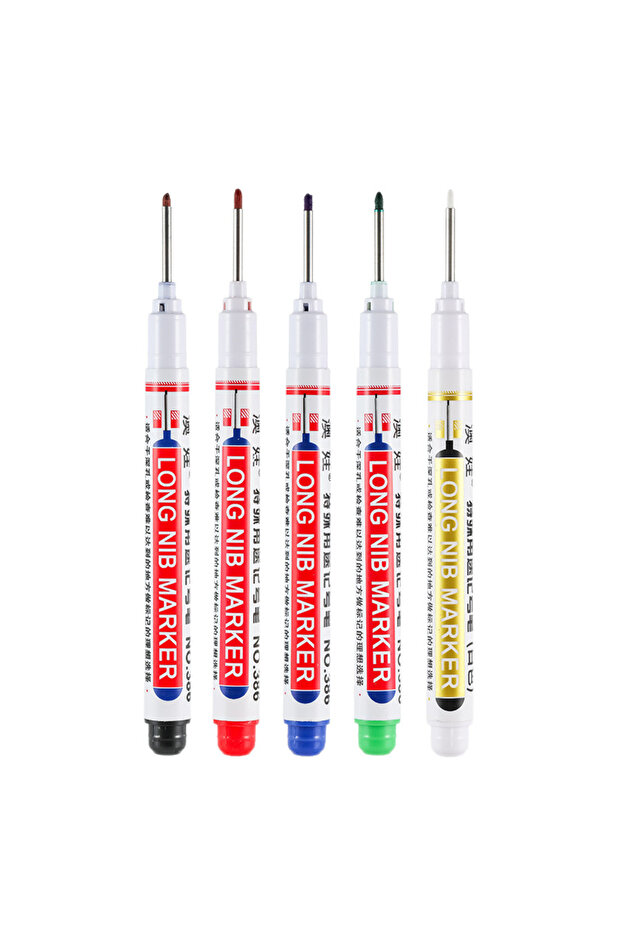 5pcs mix 1-5pcs 20mm Deep Hole Long Nib Head Markers For Metal Perforating Pen Waterproof Bathroom W