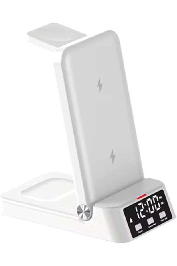 3-in-1 Wireless Charger Station 15W Fast Charging – Multi-Device Charging Dock for Smartphone, Smartwatch & Earbuds