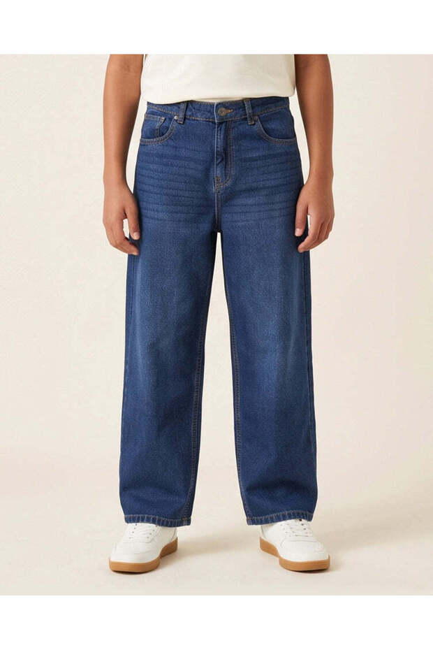 Senior Boys Dark Wash Baggy Jeans