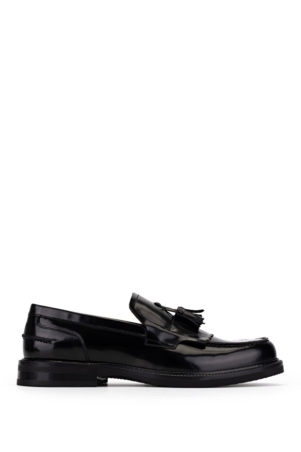 Men's Genuine Leather Black Opening Classic Shoes