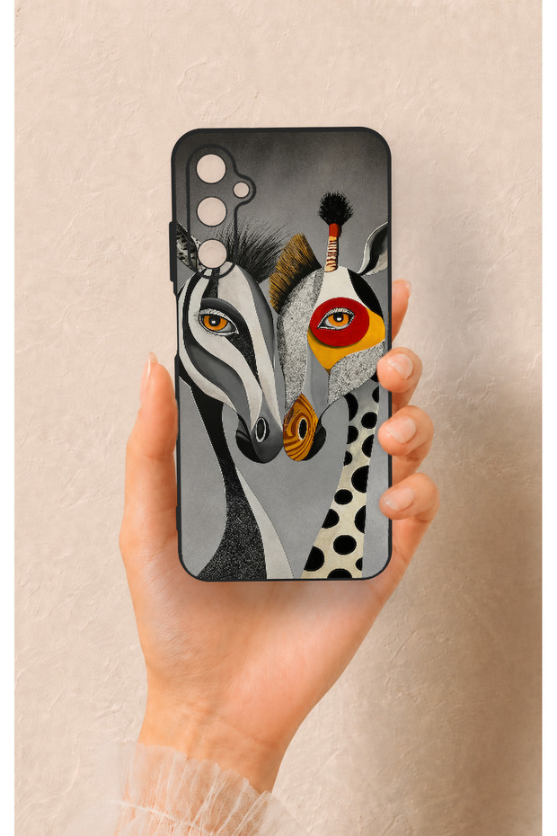 Samsung A05S Compatible Zebra and Giraffe Patterned Silicone Case