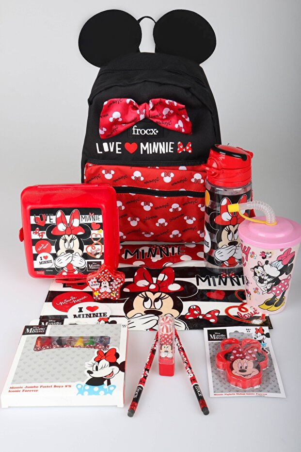 X Dekomus Licensed Stationery Set Love Collection Small Size Kindergarten Bag, Water Bottle, Lunchbox
