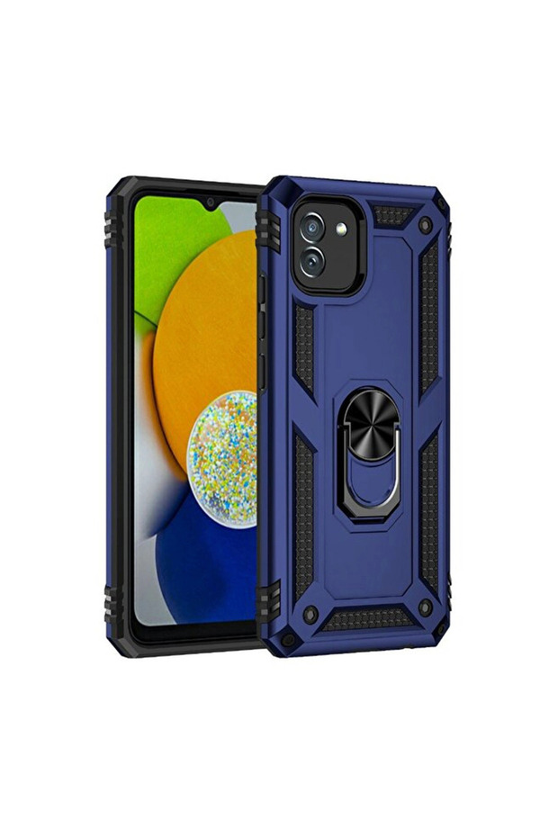 Samsung Galaxy A03 Case Sofia Silicone Cover with Ring - Navy Blue
